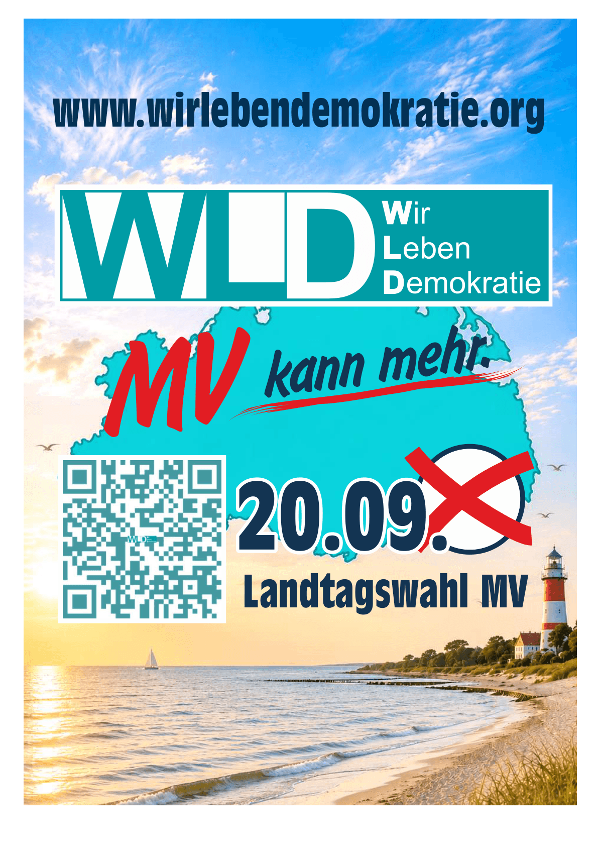 WLD Flyer Vorderseite: MV kann mehr, Landtagswahl 20.09.